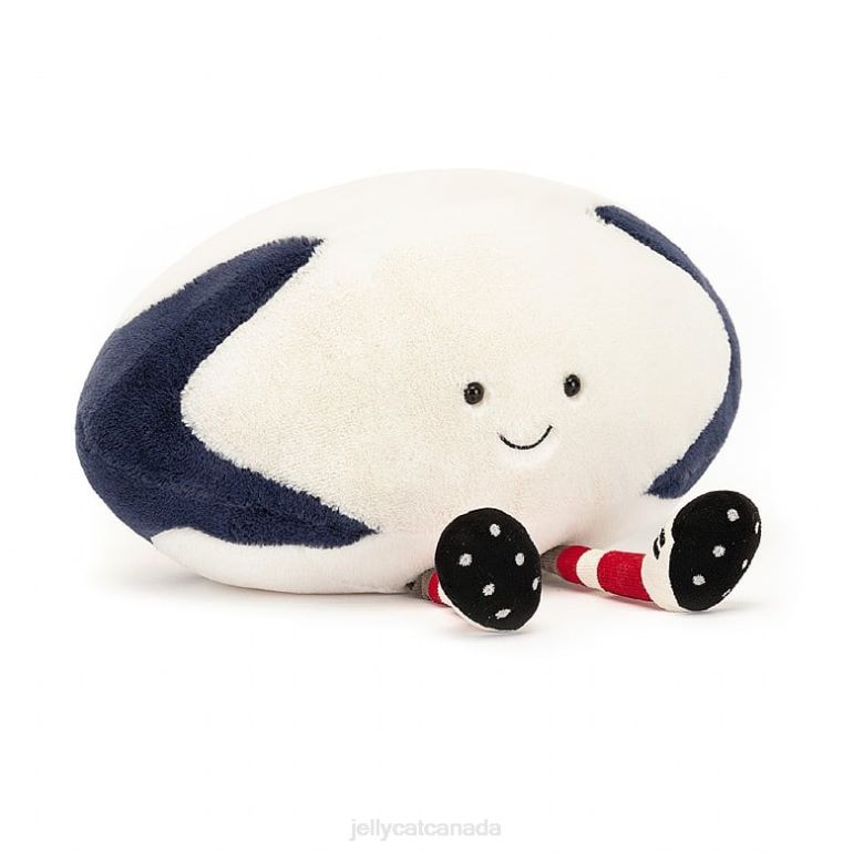 Jellycat Amuseable Sports Rugby Ball Blue and Cream BV0TH148 Toy