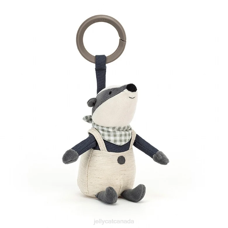 Jellycat Little Rambler Badger Rattle Purple BV0TH765 Toy Jellycat Little Rambler Badger Rattle Purple BV0TH765 Toy