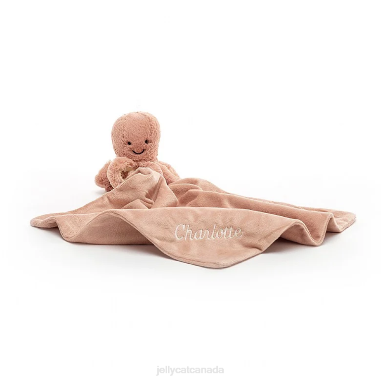 Jellycat Personalised Odell Octopus Soother Apricot BV0TH367 Toy