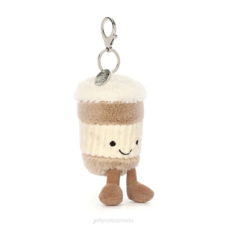 Jellycat Amuseable Coffee-To-Go Bag Charm Beige BV0TH34 Accessory