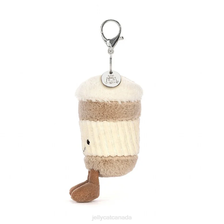 Jellycat Amuseable Coffee-To-Go Bag Charm Beige BV0TH34 Accessory