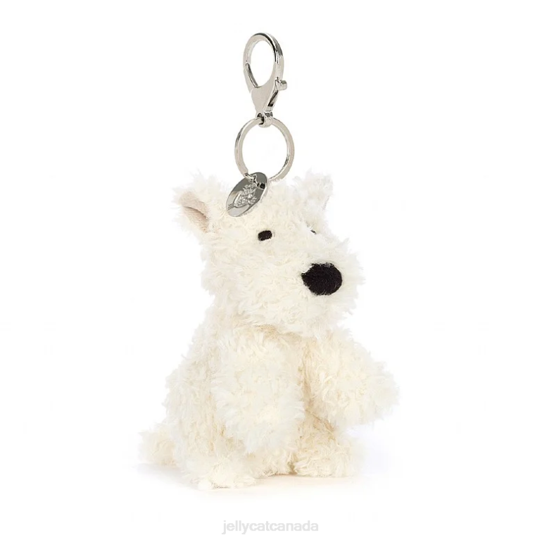 Jellycat Munro Scottie Dog Bag Charm Cream BV0TH642 Accessory
