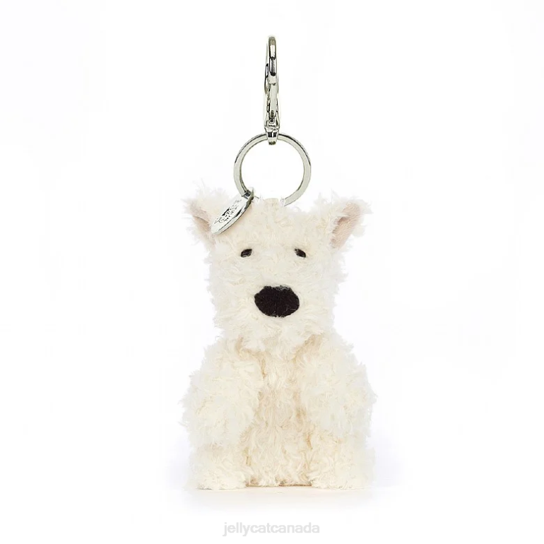 Jellycat Munro Scottie Dog Bag Charm Cream BV0TH642 Accessory