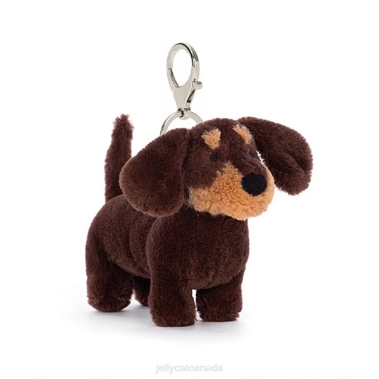 Jellycat Otto Sausage Dog Bag Charm Brown BV0TH70 Accessory