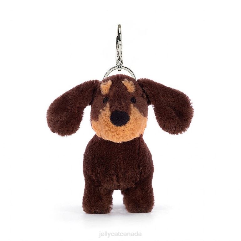 Jellycat Otto Sausage Dog Bag Charm Brown BV0TH70 Accessory