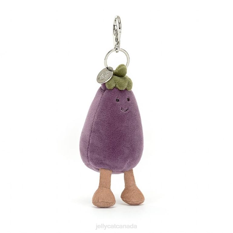 Jellycat Vivacious Aubergine Bag Charm Purple BV0TH75 Accessory