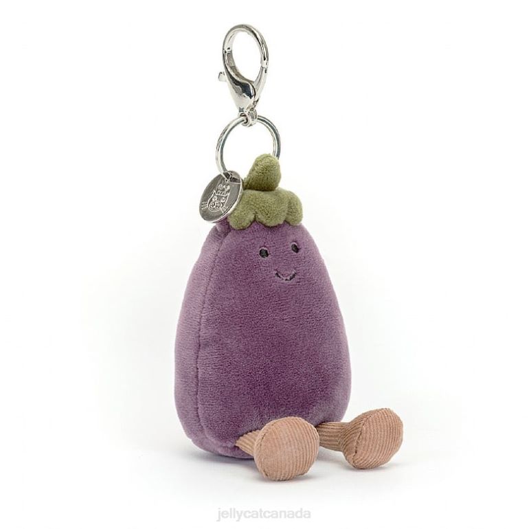 Jellycat Vivacious Aubergine Bag Charm Purple BV0TH75 Accessory