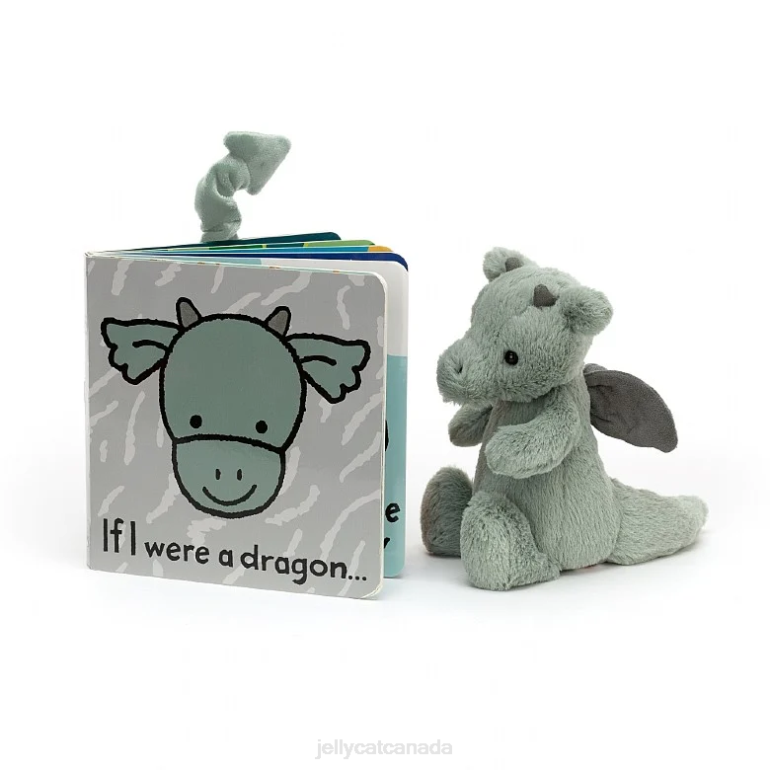 Jellycat If I Were A Dragon Book and Bashful Dragon Green BV0TH808 Book