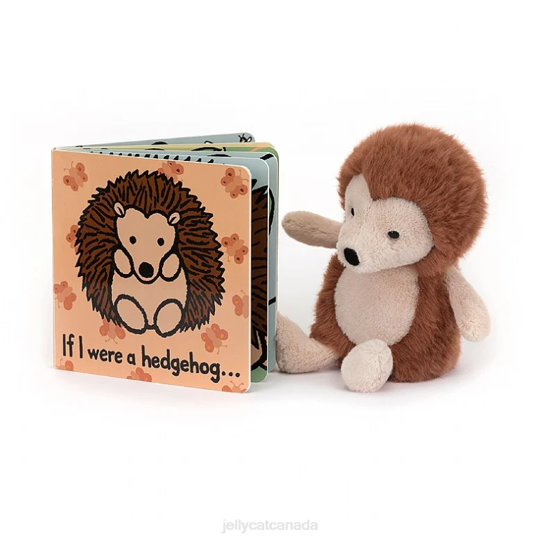 Jellycat If I Were A Hedgehog Book and Willow Hedgehog Brown BV0TH793 Book
