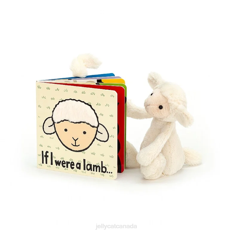 Jellycat If I Were A Lamb Book and Bashful Lamb Cream BV0TH735 Book