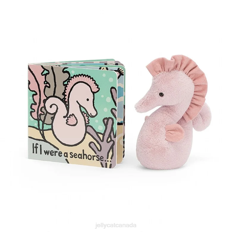 Jellycat If I Were A Seahorse Book and Sienna Seahorse Silver BV0TH762 Book