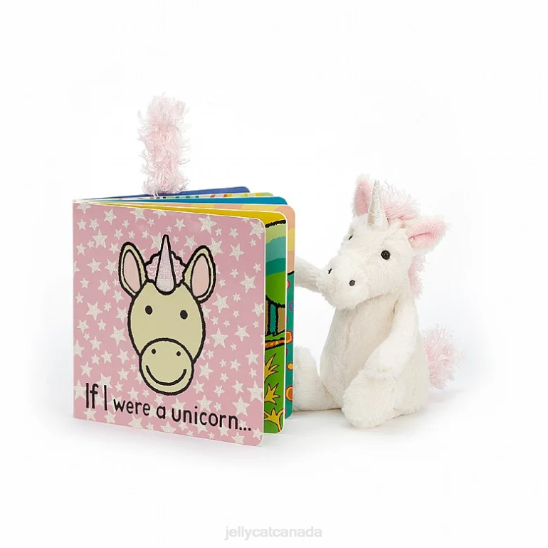 Jellycat If I Were A Unicorn Book and Bashful Unicorn White BV0TH770 Book