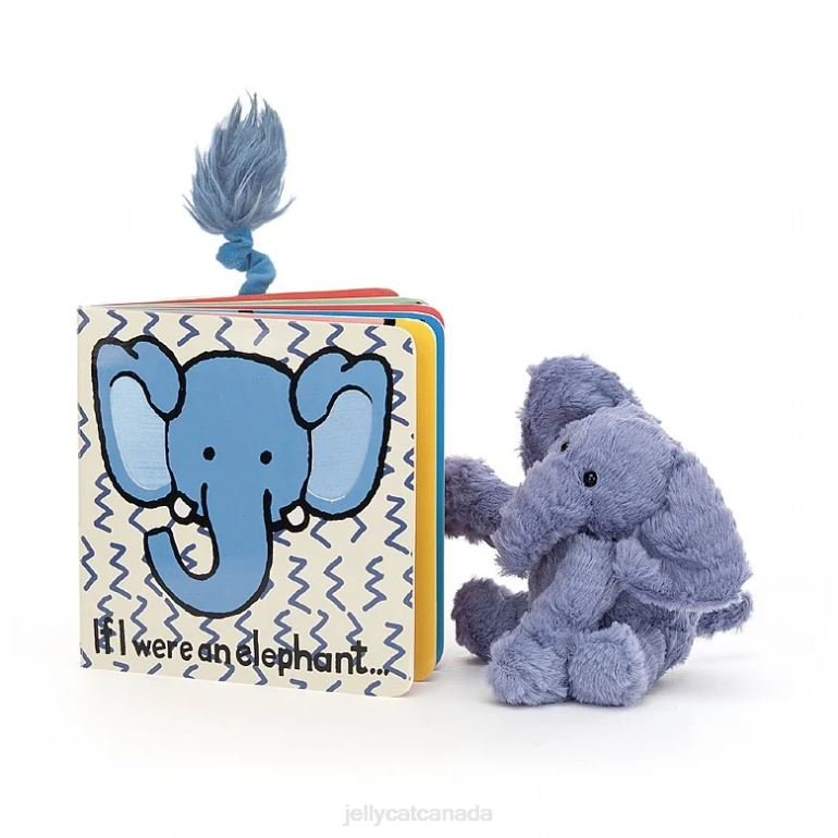 Jellycat If I Were An Elephant Book and Fuddlewuddle Elephant Blue BV0TH745 Book