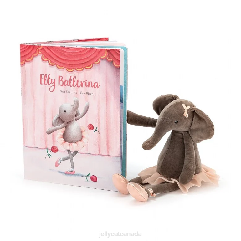 Jellycat Elly Ballerina Book and Dancing Darcey Elephant Grey BV0TH691 Book