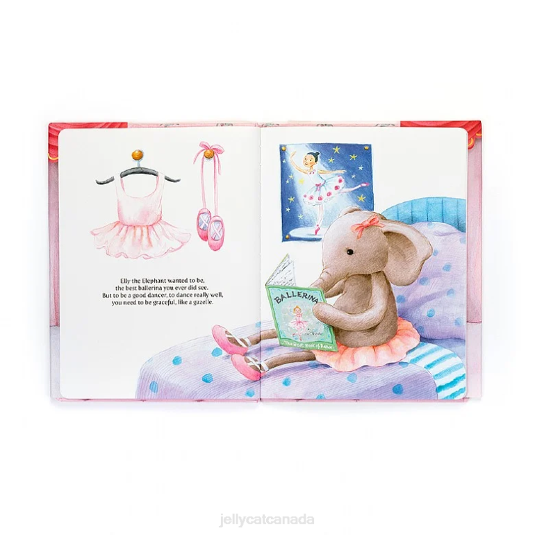 Jellycat Elly Ballerina Book and Dancing Darcey Elephant Grey BV0TH691 Book