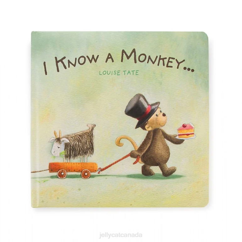 Jellycat I Know A Monkey Book and Bashful Monkey Brown BV0TH746 Book