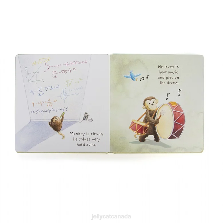 Jellycat I Know A Monkey Book and Bashful Monkey Brown BV0TH746 Book