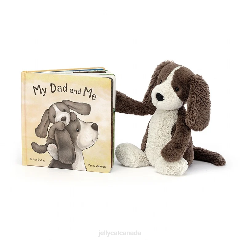 Jellycat My Dad and Me Book and Bashful Fudge Puppy Brown and White BV0TH729 Book