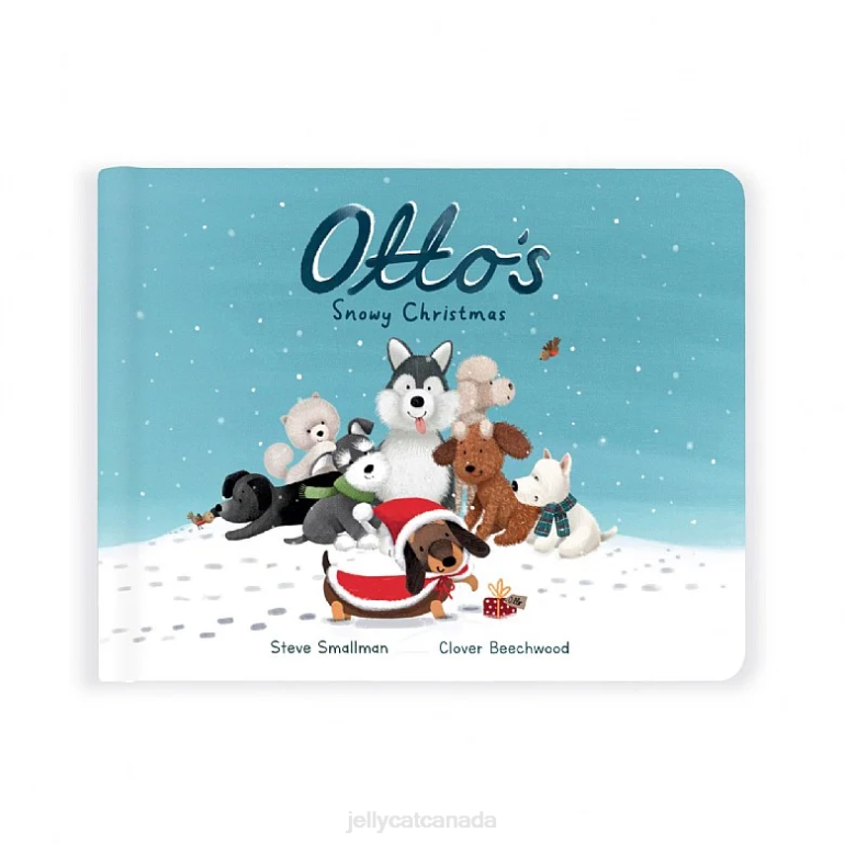 Jellycat Otto's Snowy Christmas Book & Winter Warmer Otto Sausage Dog Brown BV0TH305 Book