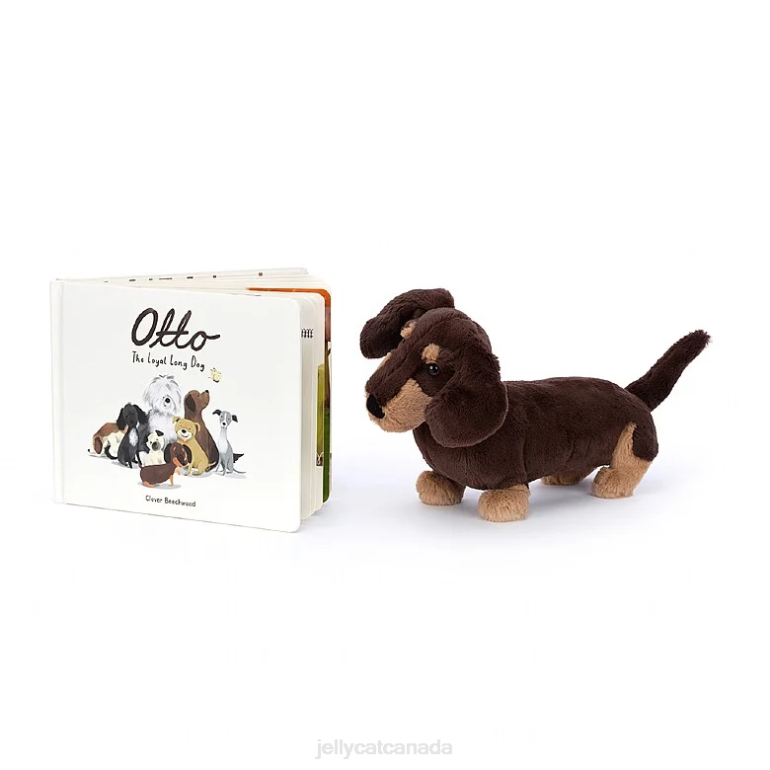 Jellycat Otto the Loyal Long Dog Book and Otto Sausage Dog Brown BV0TH730 Book