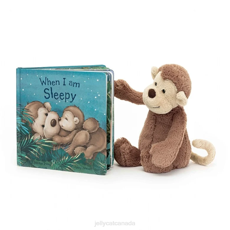 Jellycat When I Am Sleepy Book and Bashful Monkey Brown BV0TH725 Book