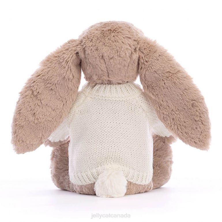 Jellycat Bashful Bunny with Personalised Cream Jumper Beige BV0TH146 Toy