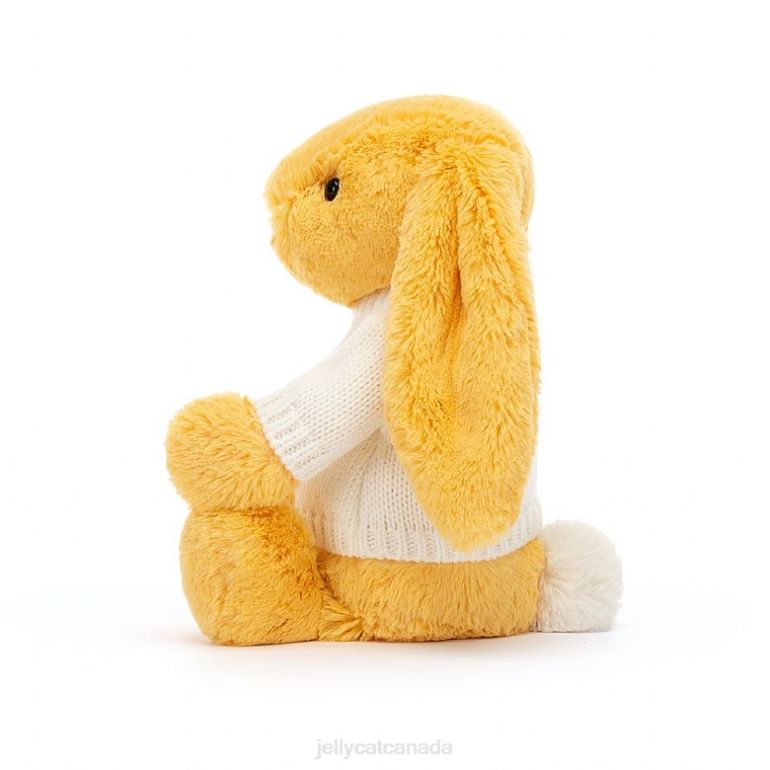 Jellycat Bashful Bunny with Personalised Cream Jumper Sunshine BV0TH483 Toy