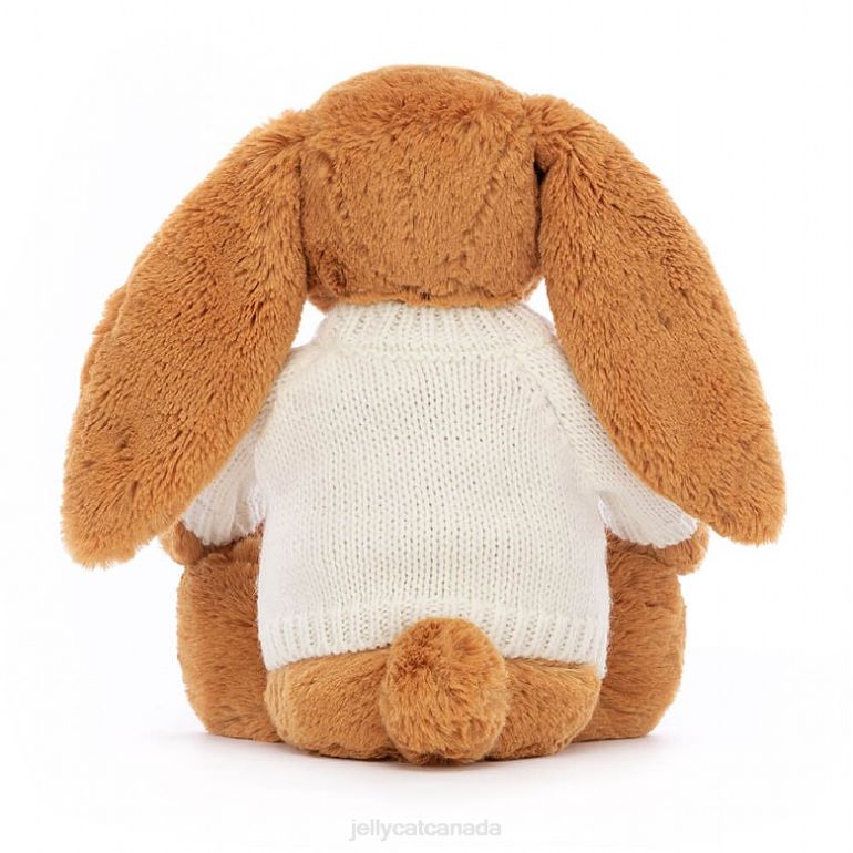 Jellycat Bashful en Bunny with Personalised Cream Jumper Gold BV0TH355 Toy