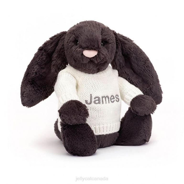 Jellycat Bashful y Bunny with Personalised Cream Jumper Ink BV0TH517 Toy