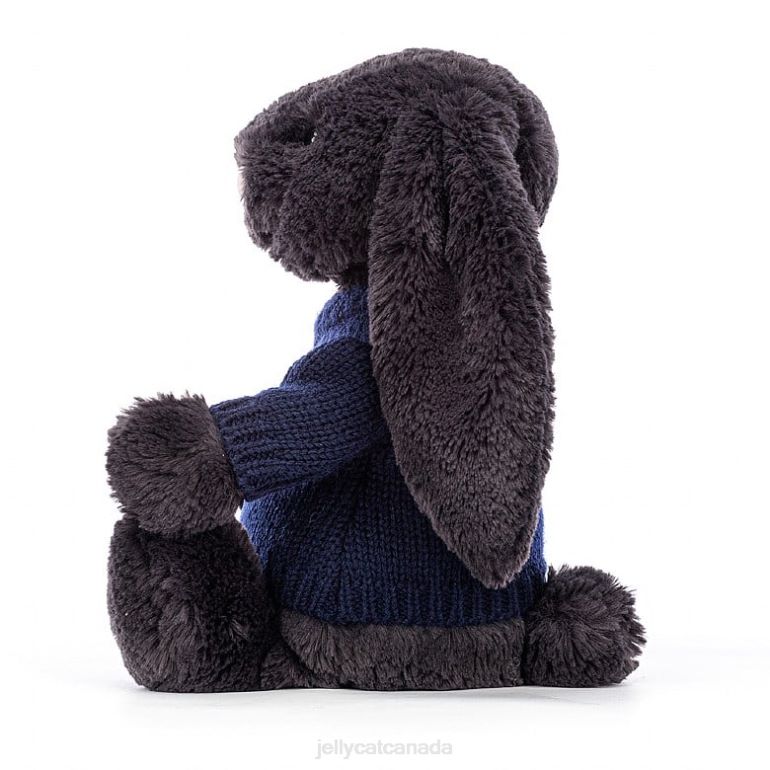 Jellycat Bashful y Bunny with Personalised Navy Jumper Ink BV0TH514 Toy