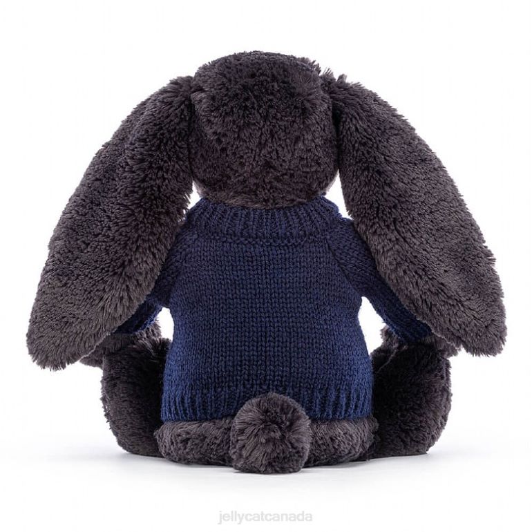 Jellycat Bashful y Bunny with Personalised Navy Jumper Ink BV0TH514 Toy