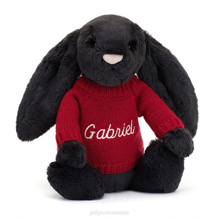 Jellycat Bashful y Bunny with Personalised Red Jumper Ink BV0TH519 Toy
