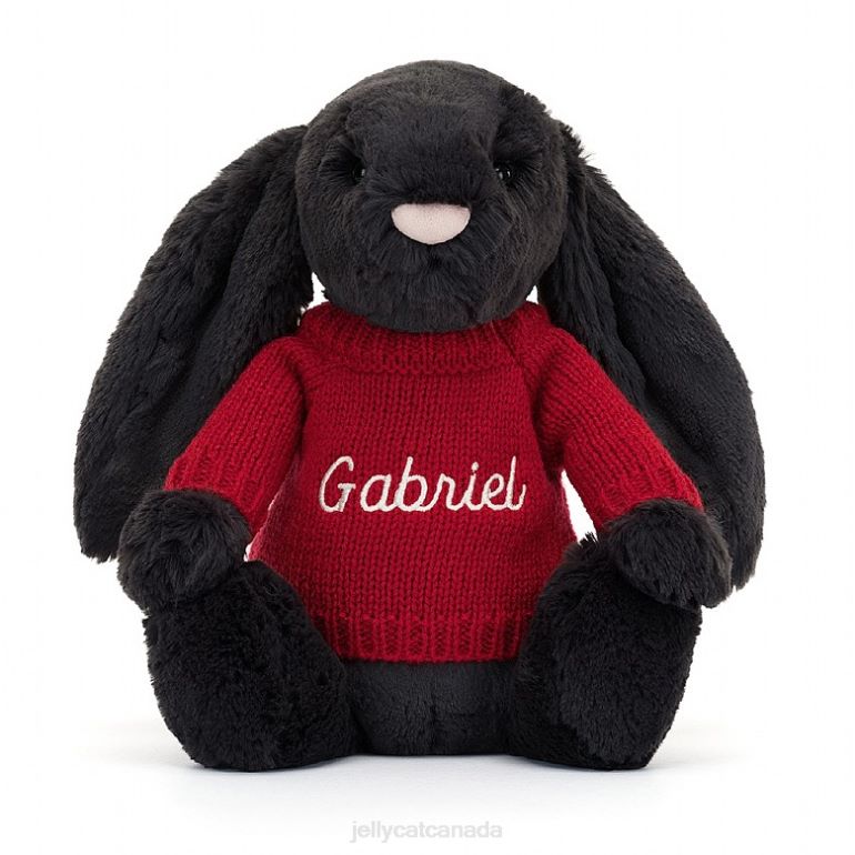 Jellycat Bashful y Bunny with Personalised Red Jumper Ink BV0TH519 Toy