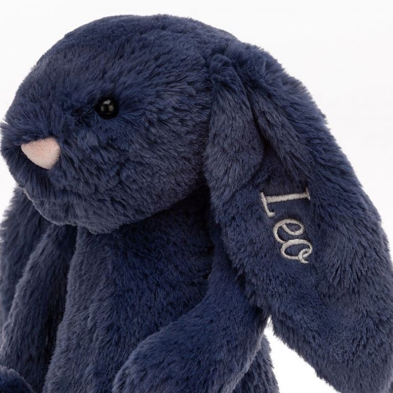 Jellycat Personalised Bashful Bunny Medium Navy BV0TH242 Toy