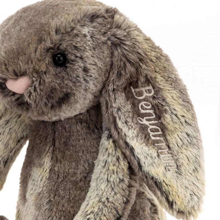Jellycat Personalised Bashful Cottontail Bunny Medium Grey BV0TH478 Toy