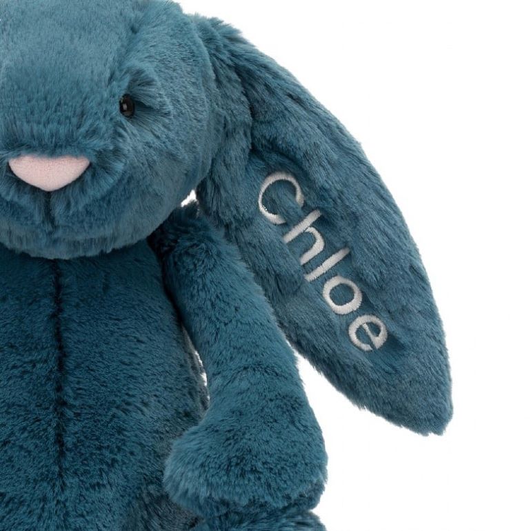 Jellycat Personalised Bashful Mineral Blue Bunny Medium Colbalt Blue BV0TH346 Toy