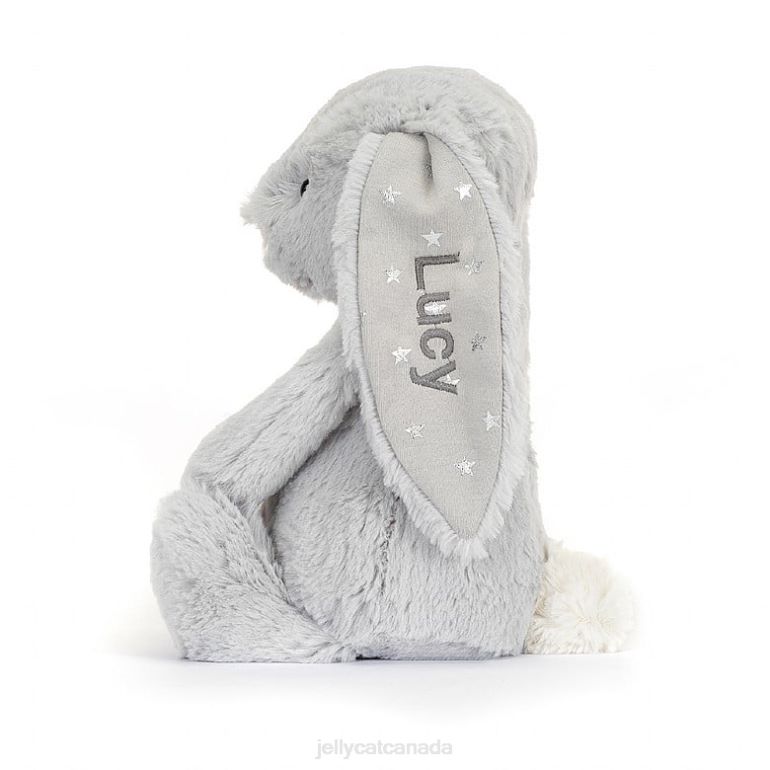 Jellycat Personalised Bashful Shimmer Bunny Medium Grey BV0TH236 Toy