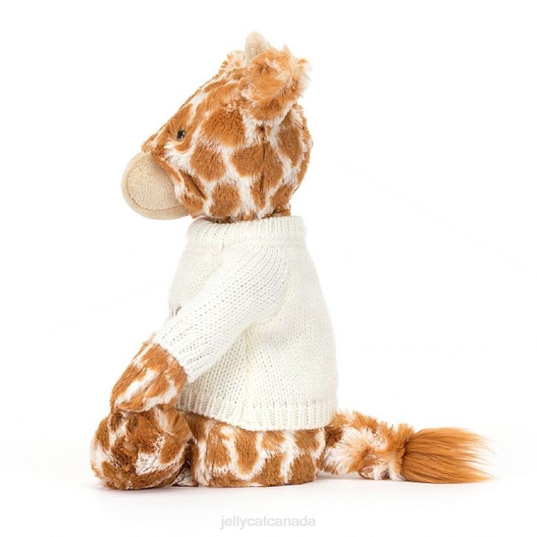 Jellycat Bashful Giraffe with Personalised Cream Jumper Orange BV0TH240 Toy