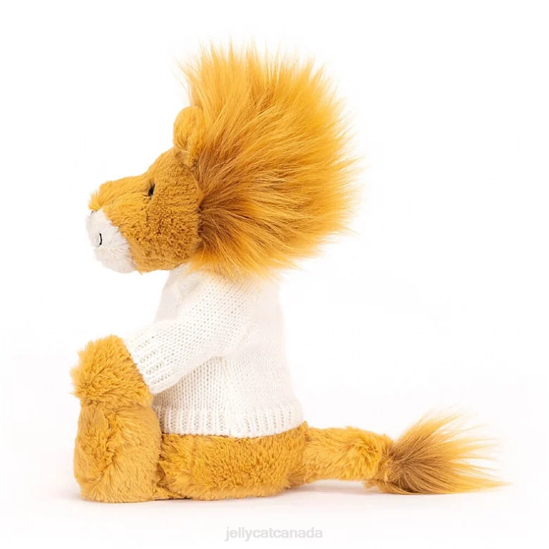 Jellycat Bashful Lion with Personalised Cream Jumper Yellow BV0TH539 Toy