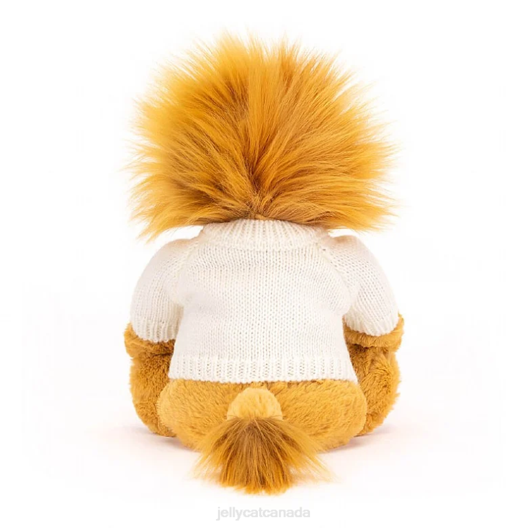 Jellycat Bashful Lion with Personalised Cream Jumper Yellow BV0TH539 Toy