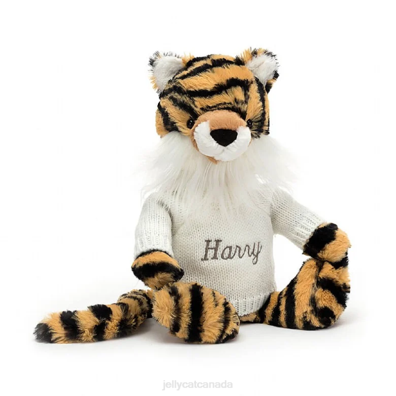 Jellycat Bashful Tiger with Personalised Cream Jumper Multi-colour BV0TH327 Toy