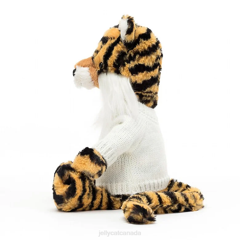 Jellycat Bashful Tiger with Personalised Cream Jumper Multi-colour BV0TH327 Toy