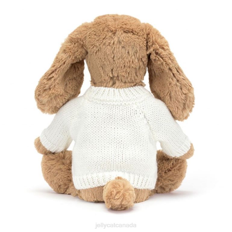 Jellycat Bashful Toffee Puppy with Personalised Cream Jumper Beige BV0TH135 Toy