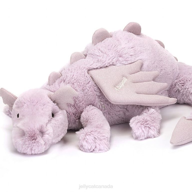 Jellycat Personalised Lavender Dragon Huge Lilac BV0TH456 Toy