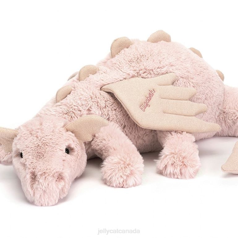 Jellycat Personalised Rose Dragon Huge Pink BV0TH523 Toy