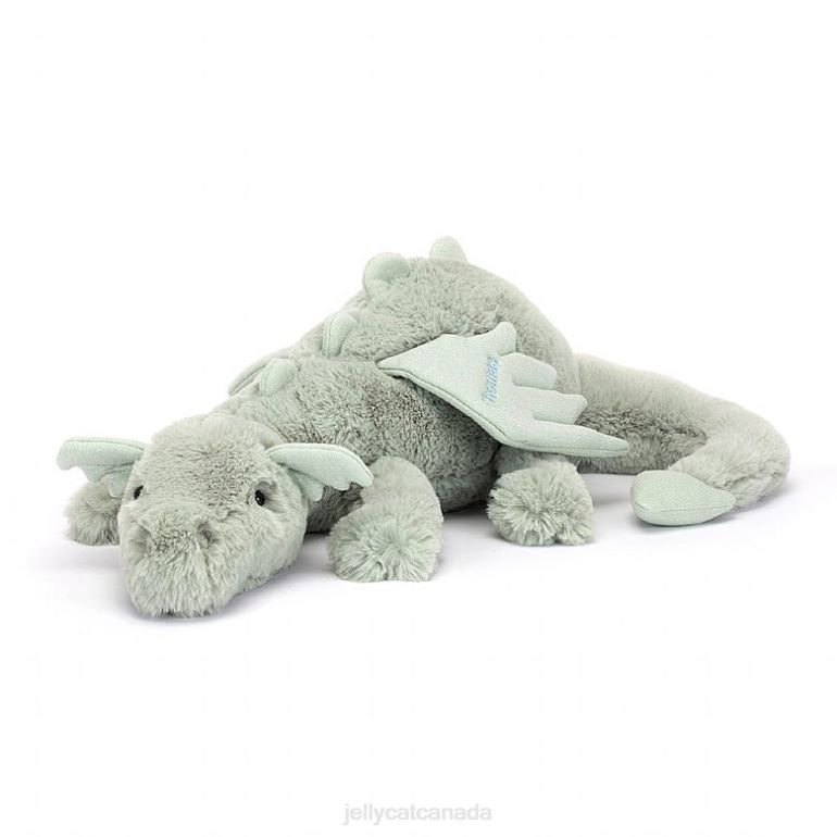 Jellycat Personalised Sage Dragon Huge Pale Green BV0TH646 Toy