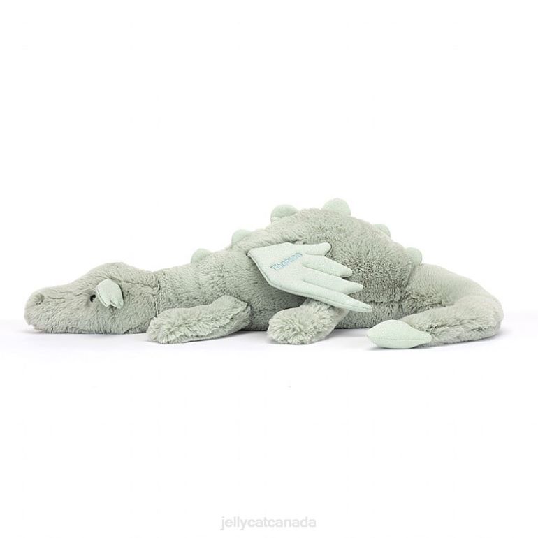 Jellycat Personalised Sage Dragon Huge Pale Green BV0TH646 Toy