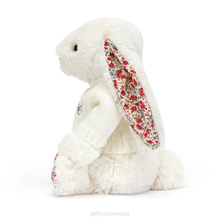 Jellycat Blossom Bunny with Personalised Jumper Cream BV0TH594 Toy
