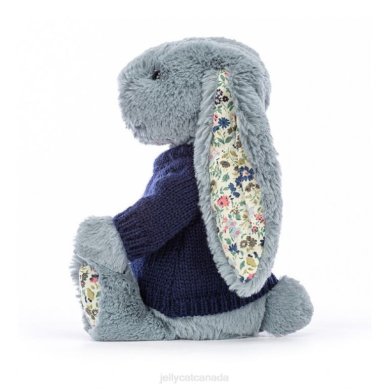 Jellycat Blossom Dusky with Personalised Navy Jumper Blue BV0TH436 Toy