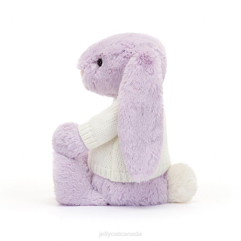 Jellycat Blossom Jasmine Bunny with Personalised Cream Jumper Purple BV0TH268 Toy